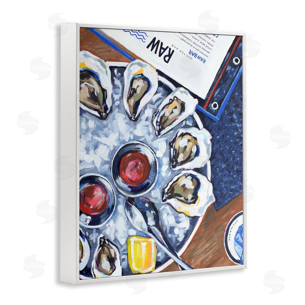 Rachel Nerney Oysters on Ice White Framed Giclee Wall Art