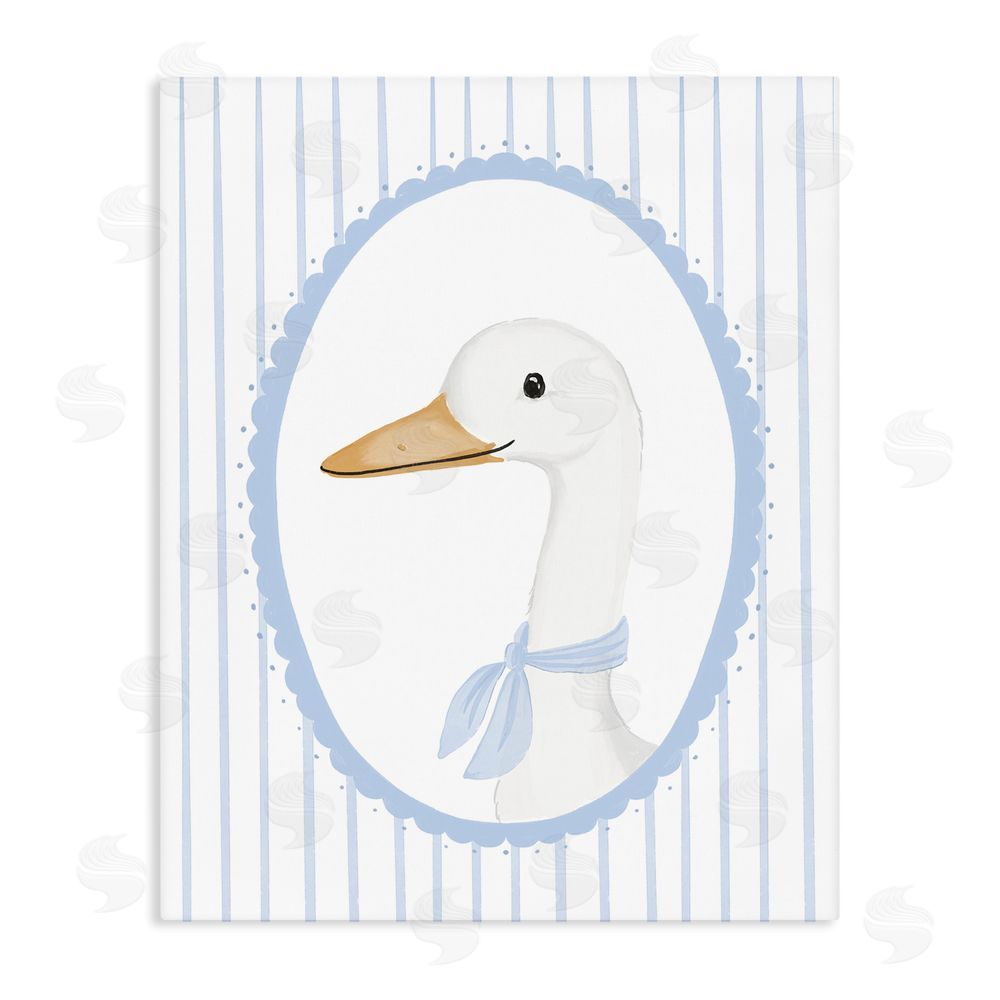 Cherrywood Lane Dainty Bordered Duck Stretched Canvas Wall Art Print