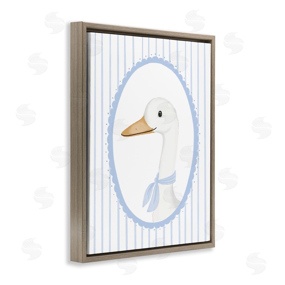 Cherrywood Lane Dainty Bordered Duck Brown Floating Frame Wall Art Print