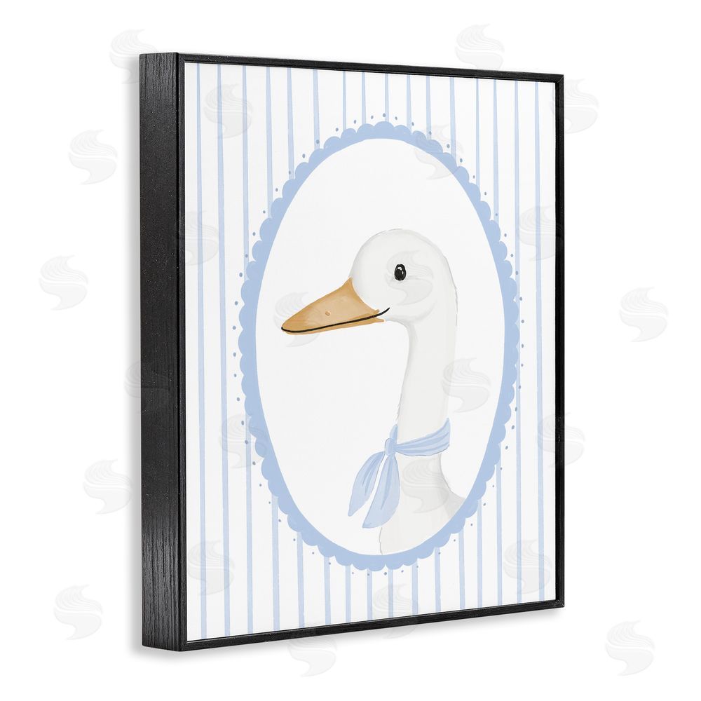 Cherrywood Lane Dainty Bordered Duck Black Framed Giclee Wall Art Print
