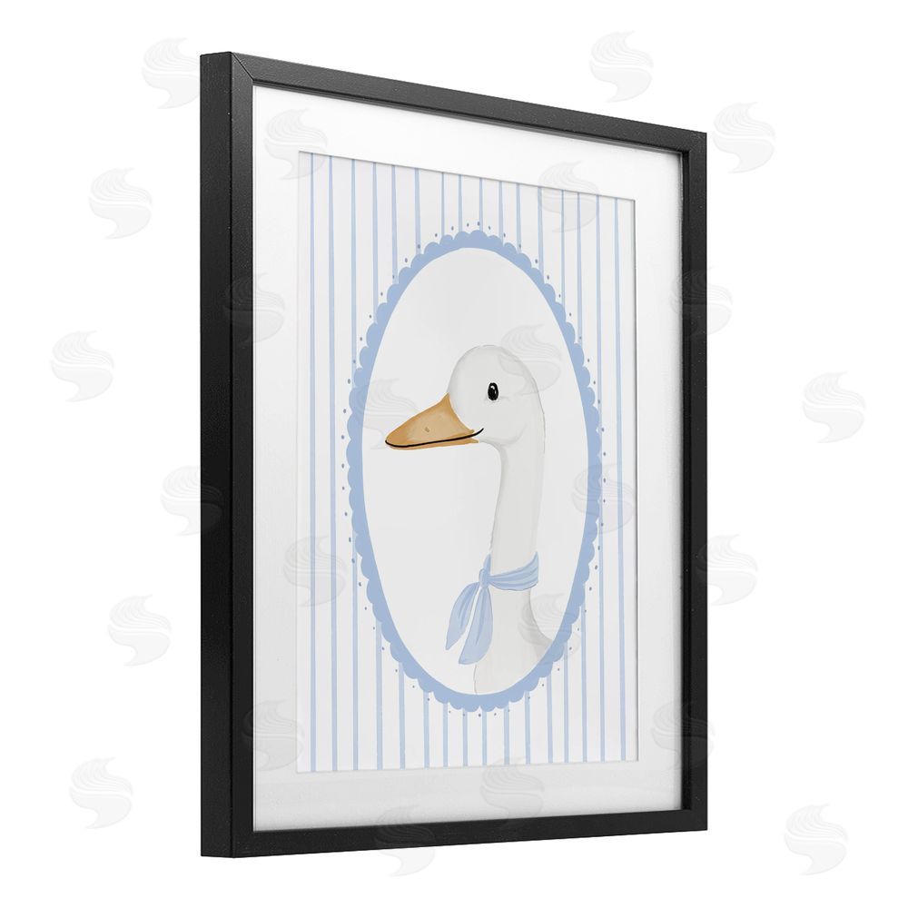 Cherrywood Lane Dainty Bordered Duck Black Framed Print Under Glass Wall Art