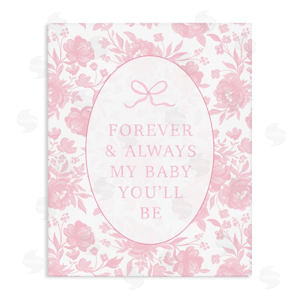 Cherrywood Lane Forever and Always Pink Florals Stretched Canvas Wall Art