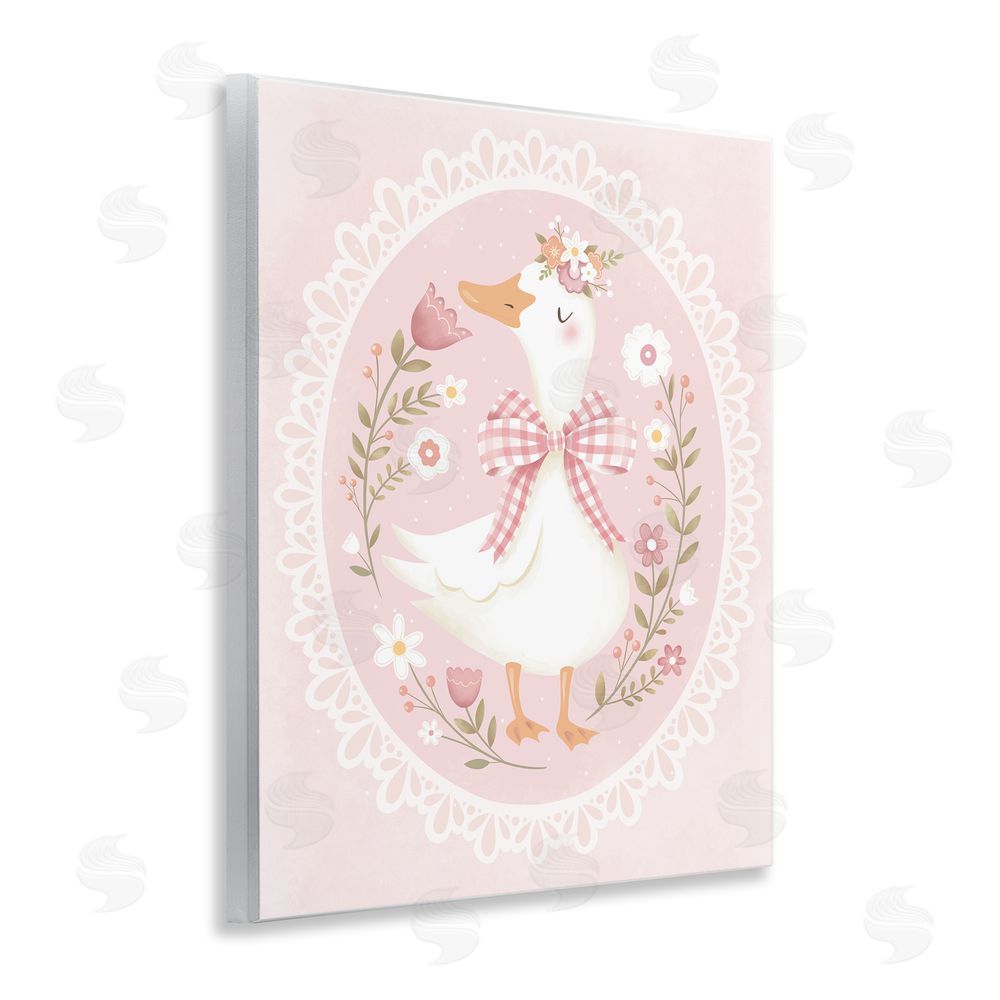 Penny Aguilera Pink Floral Spring Goose Wall Plaque Art Print