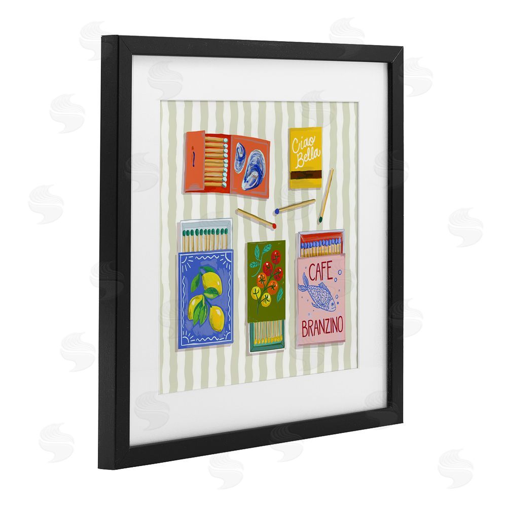 Rachel Nerney Ciao Bella Seaside Matchboxes Black Framed Print Under Glass Wall Art
