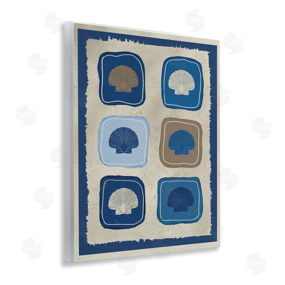 Julia Frost Nautical Block Shells Wooden Wall Plaque Art Print