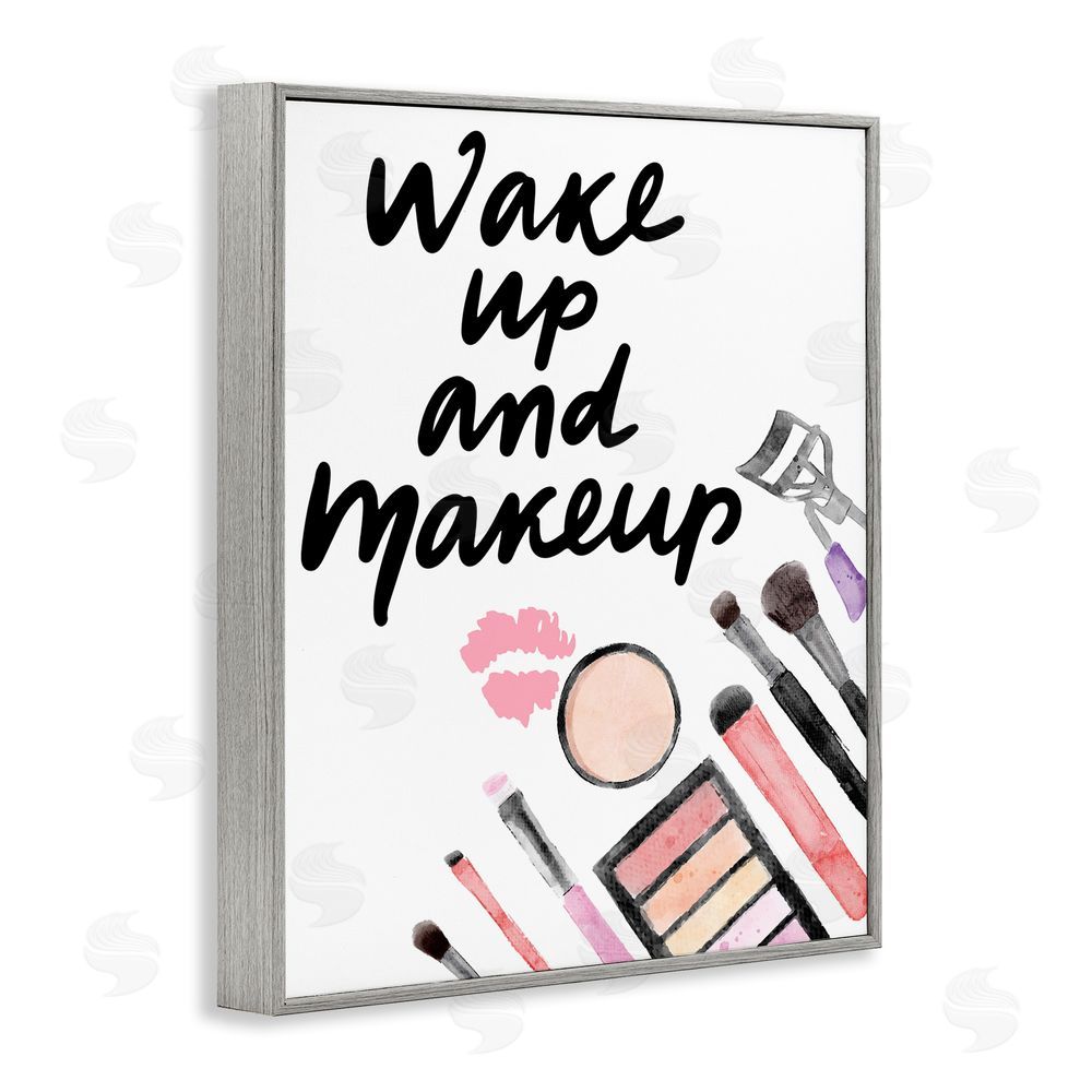Jesse Keith Wake Up & Makeup Gray Framed Giclee Wall Art Print