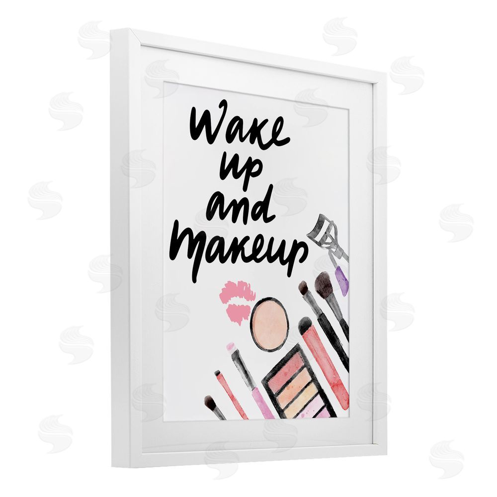 Jesse Keith Wake Up & Makeup White Framed Print Under Glass Wall Art