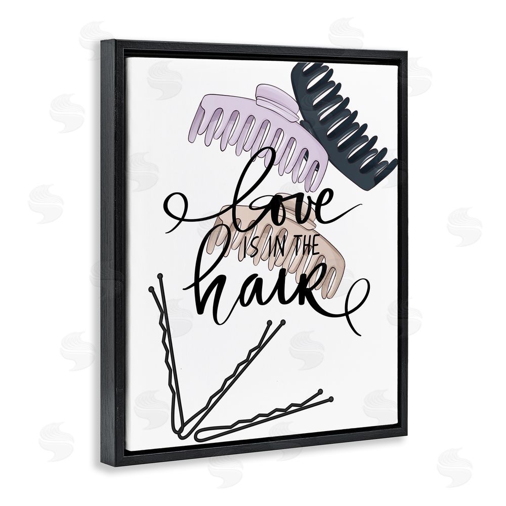 Jesse Keith Love Is In The Hair Black Floating Frame Canvas Wall Art Print