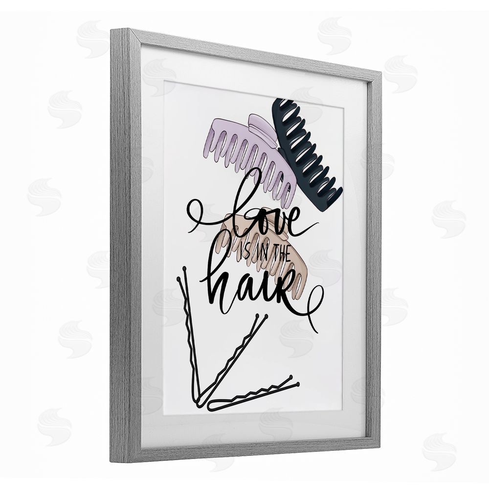 Jesse Keith Love Is In The Hair Gray Framed Print Under Glass Wall Art