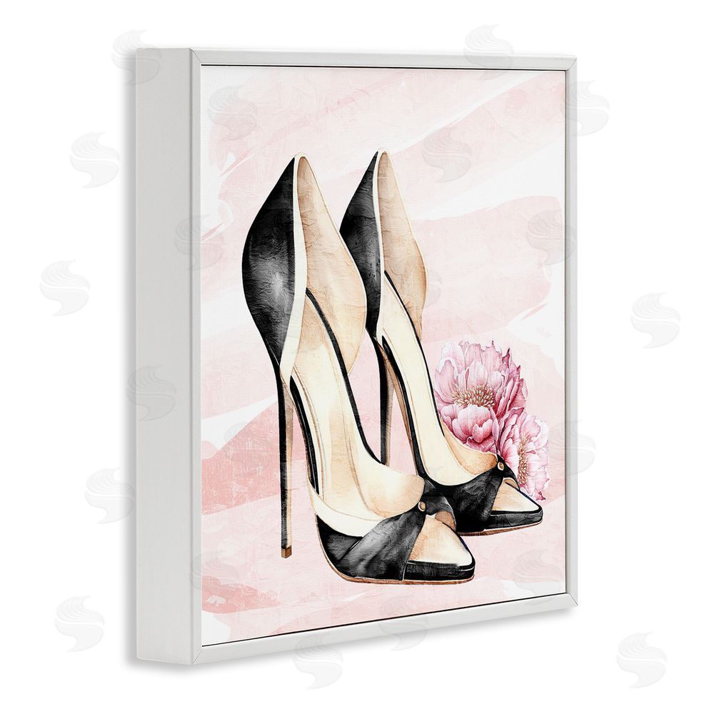 Kim Allen Glam Time Heels White Framed Giclee Wall Art Print