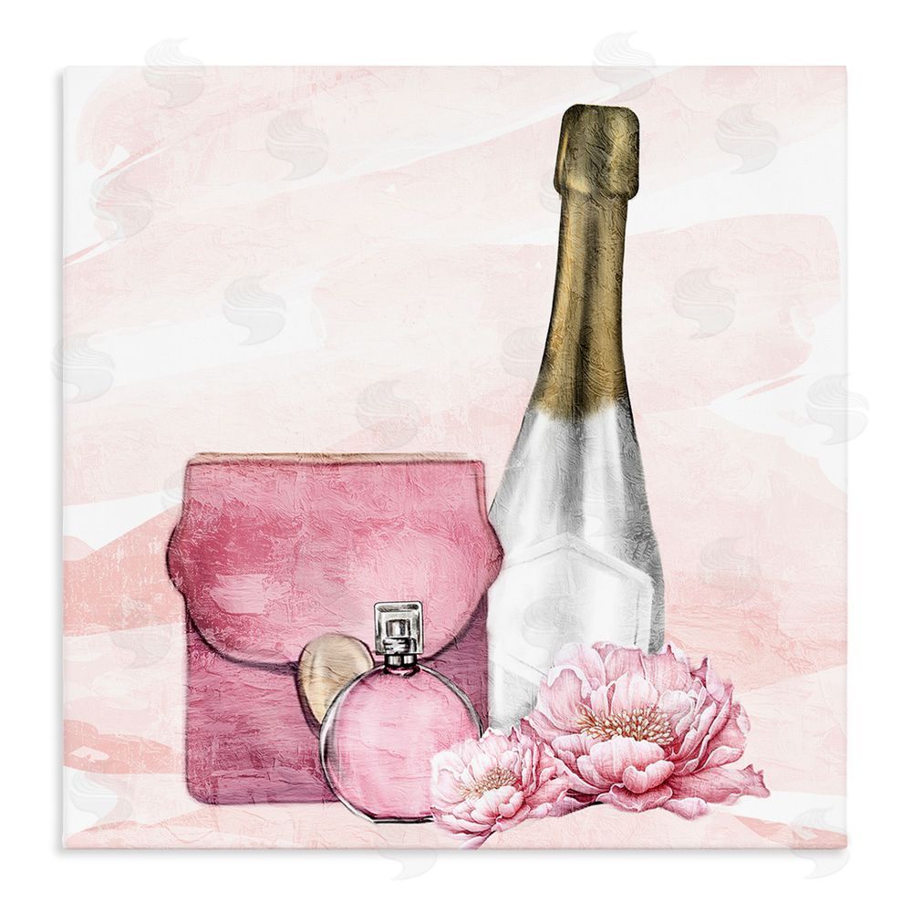 Kim Allen Glam Time Champagne Stretched Canvas Wall Art Print