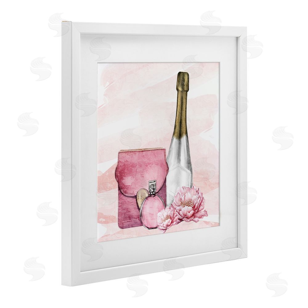 Kim Allen Glam Time Champagne White Framed Print Under Glass Wall Art