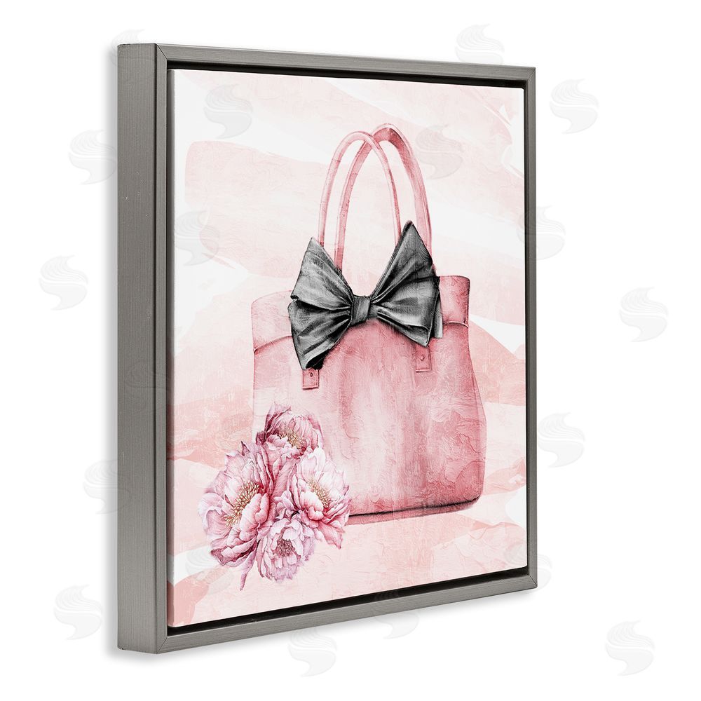 Kim Allen Glam Time Handbag Gray Floating Frame Canvas Wall Art Print