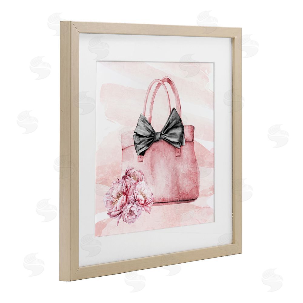 Kim Allen Glam Time Handbag Brown Framed Print Under Glass Wall Art