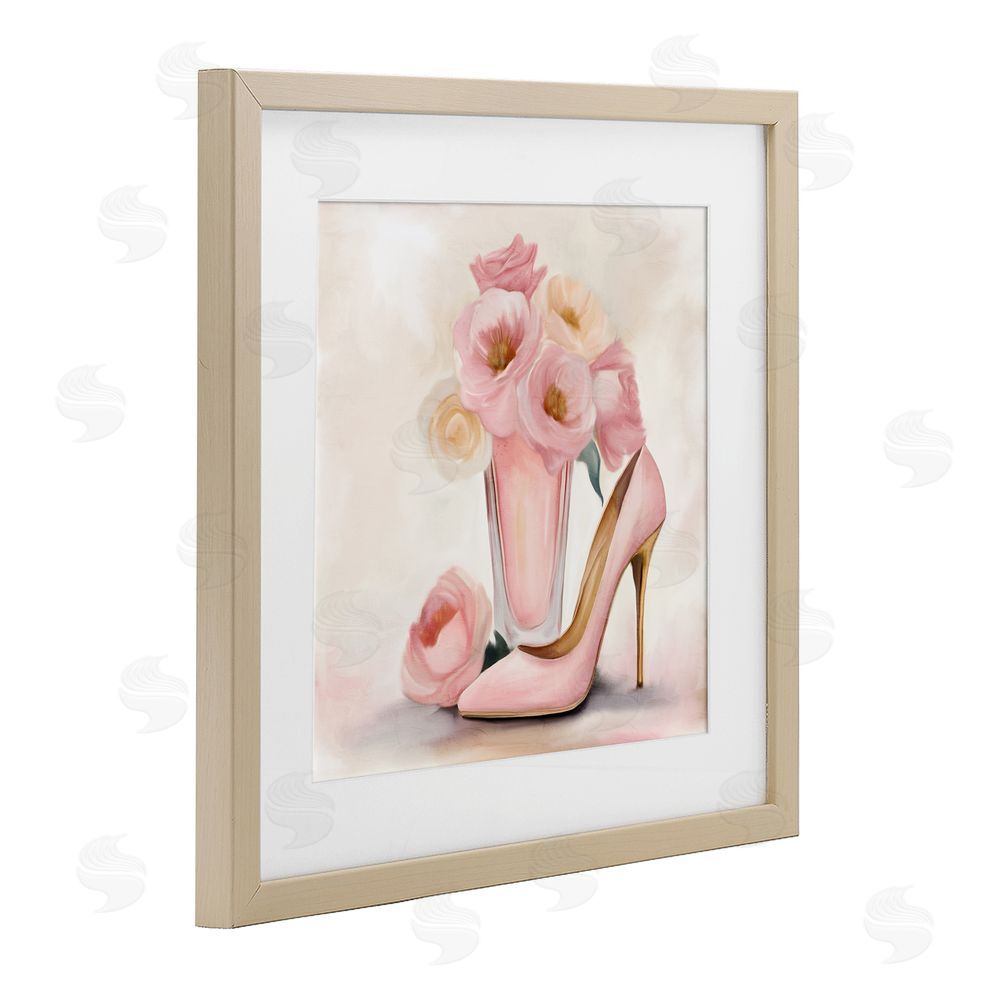 Kim Allen Pink Beauty Bouquet Brown Framed Print Under Glass Wall Art