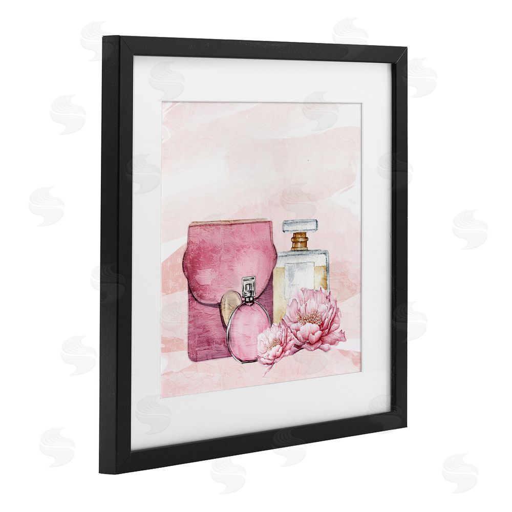 Kim Allen Blush Glam Time Collection Black Framed Print Under Glass Wall Art