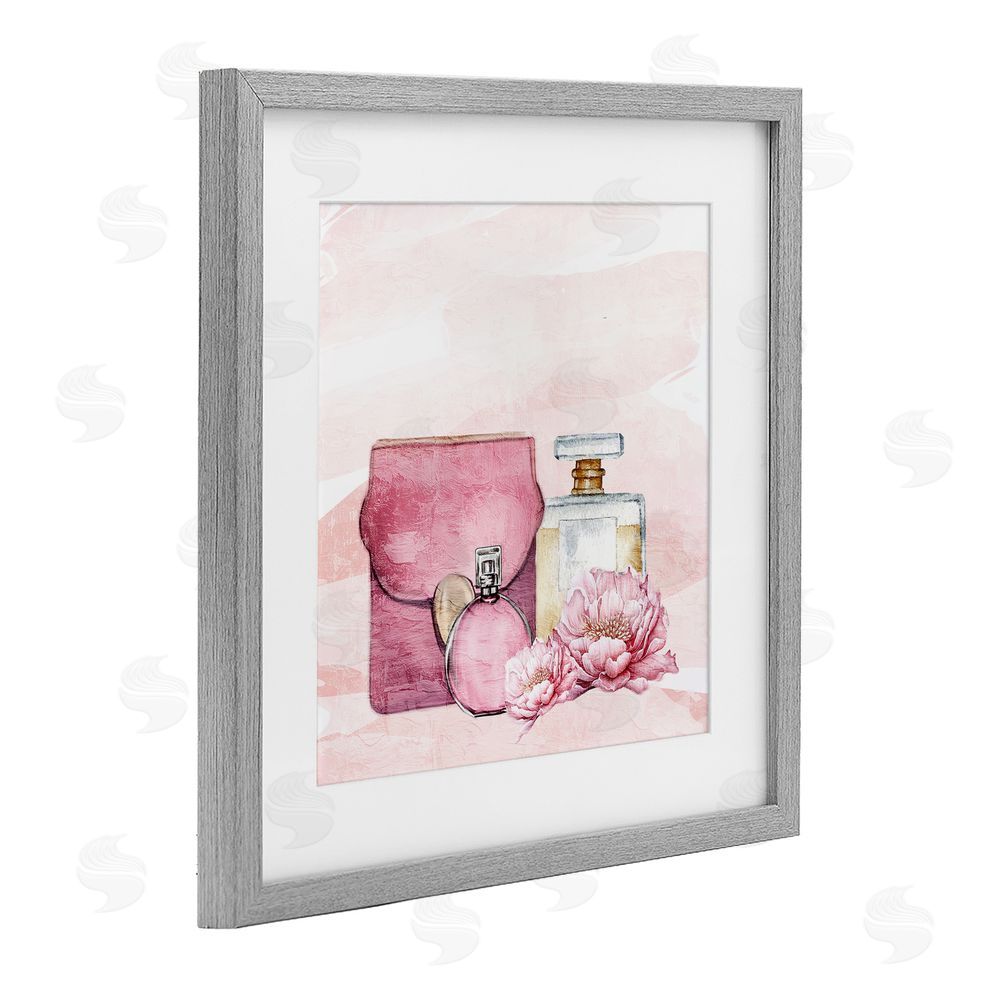 Kim Allen Blush Glam Time Collection Gray Framed Print Under Glass Wall Art
