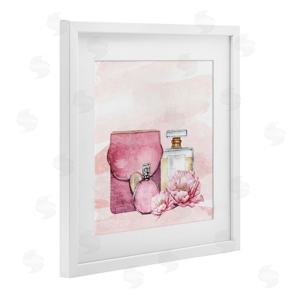Kim Allen Blush Glam Time Collection White Framed Print Under Glass Wall Art