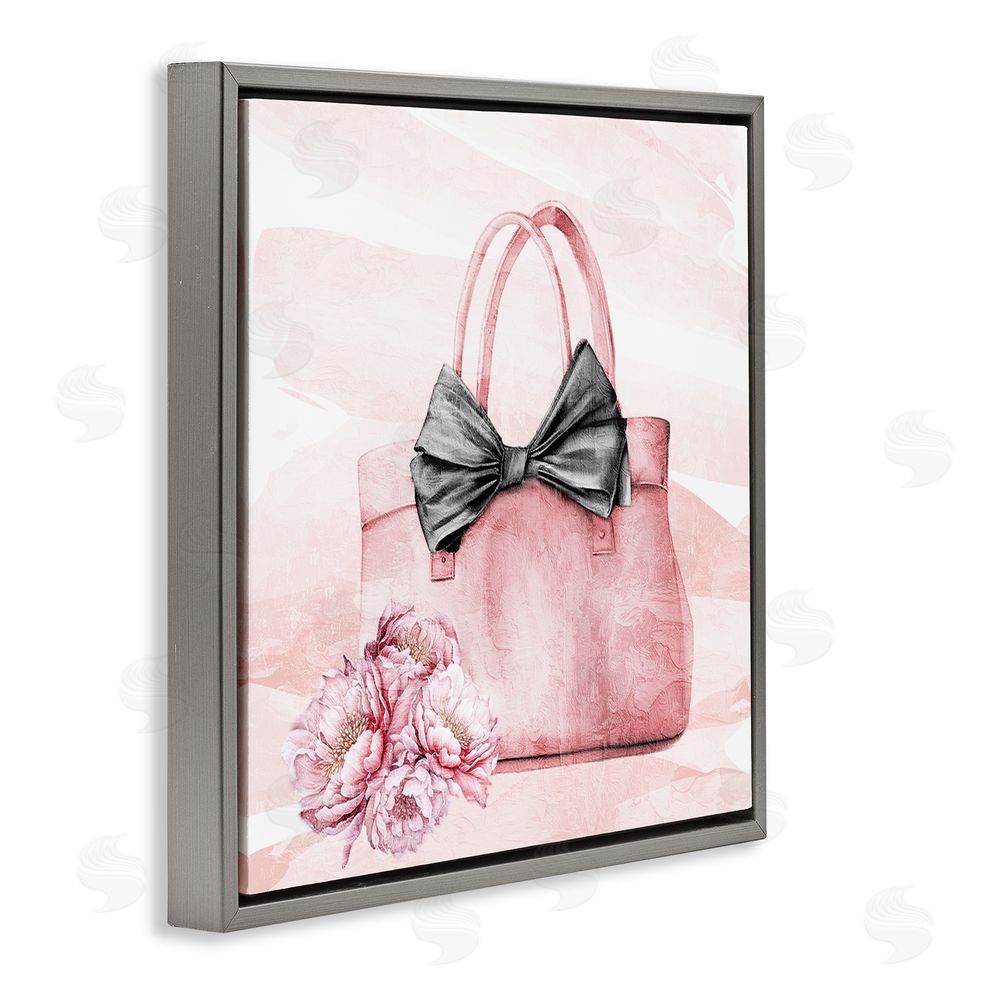Kim Allen Blush Glam Time Bag Gray Floating Frame Canvas Wall Art Print