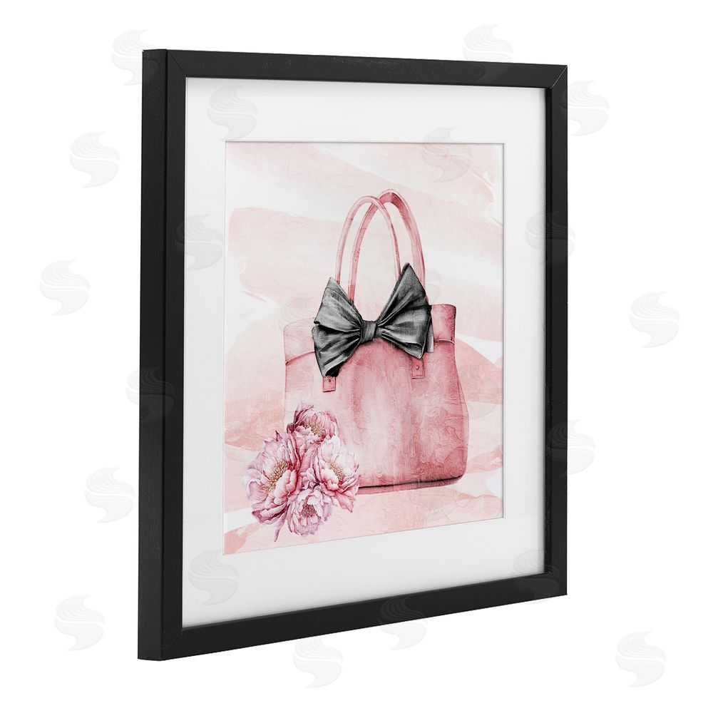 Kim Allen Blush Glam Time Bag Black Framed Print Under Glass Wall Art