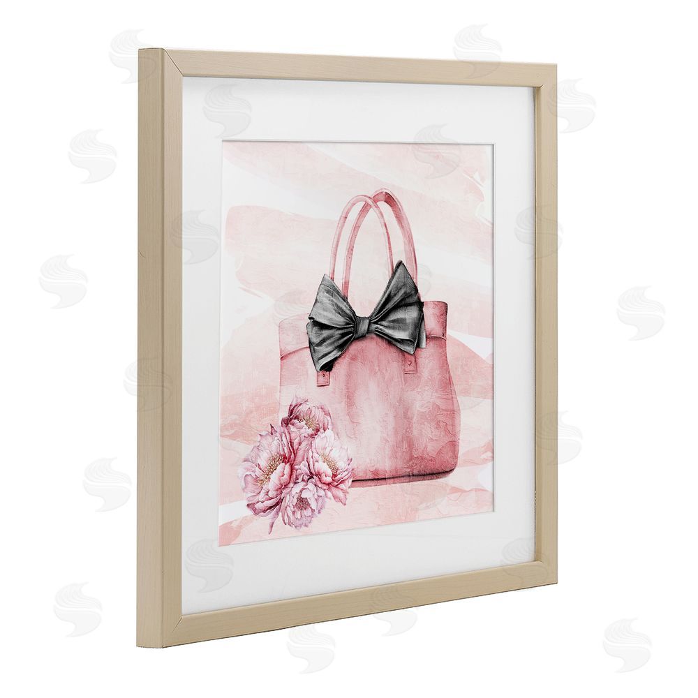Kim Allen Blush Glam Time Bag Brown Framed Print Under Glass Wall Art