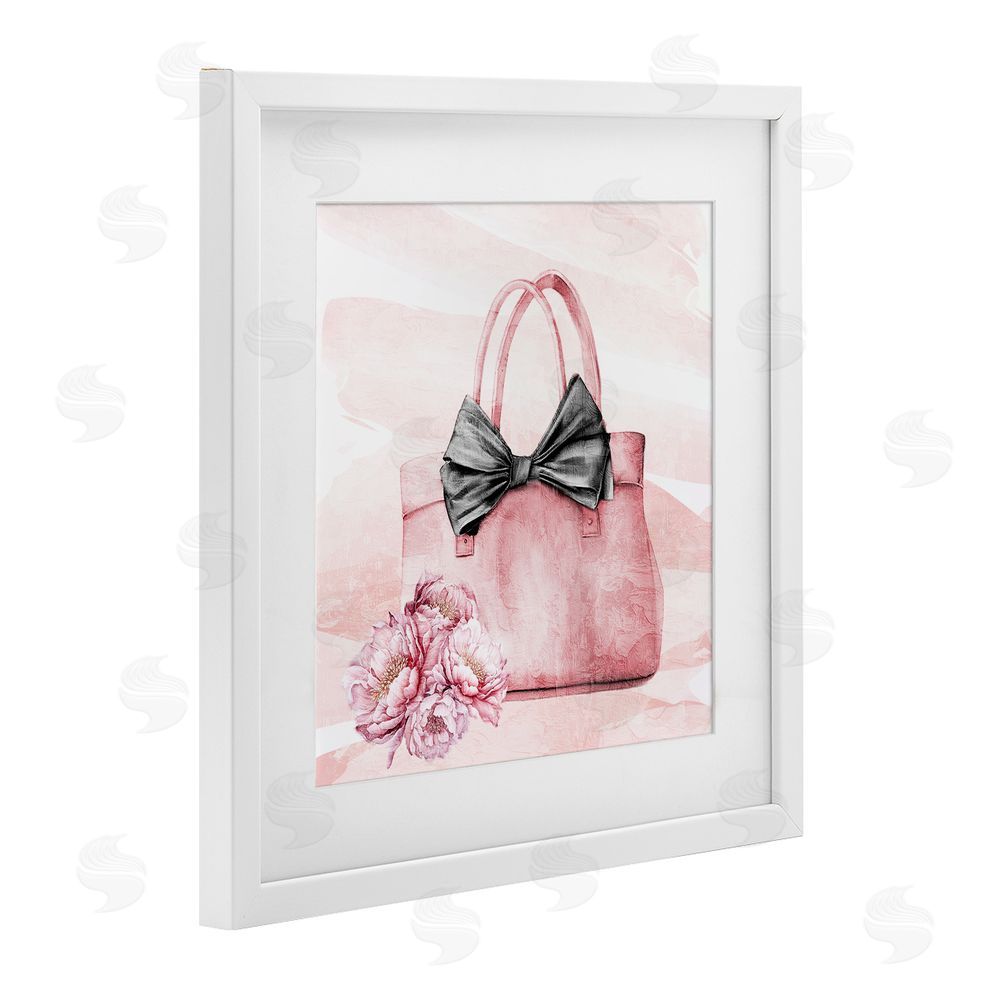 Kim Allen Blush Glam Time Bag White Framed Print Under Glass Wall Art