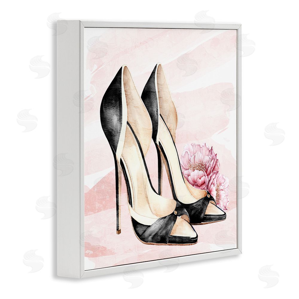 Kim Allen Blush Glam Time Shoes White Framed Giclee Wall Art Print