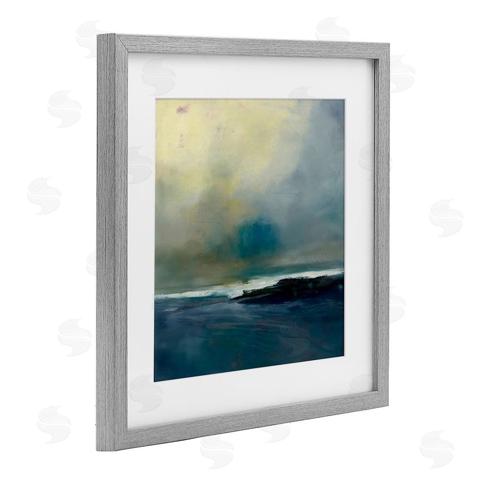 Patrick Dennis Channeling Calm Horizon Gray Framed Print Under Glass with Matting Wall Art