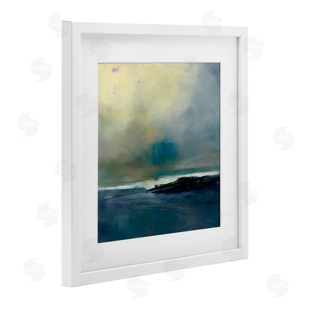 Patrick Dennis Channeling Calm Horizon White Framed Print Under Glass with Matting Wall Art