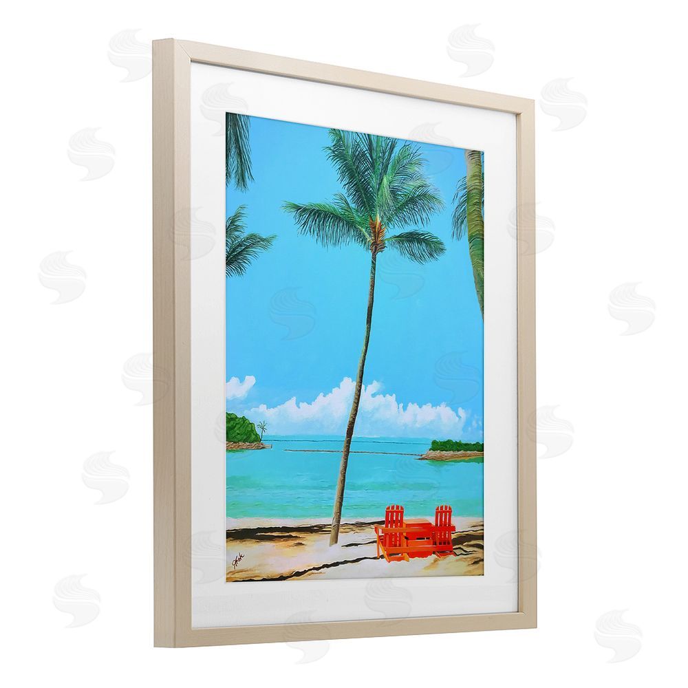 John Jaster Dreaming Of Palm Trees Brown Framed Print Under Glass Wall Art
