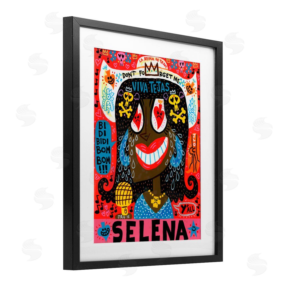 Jorge R. Gutierrez Selena Don't Forget Me Black Framed Print Under Glass with White Mat Wall Art