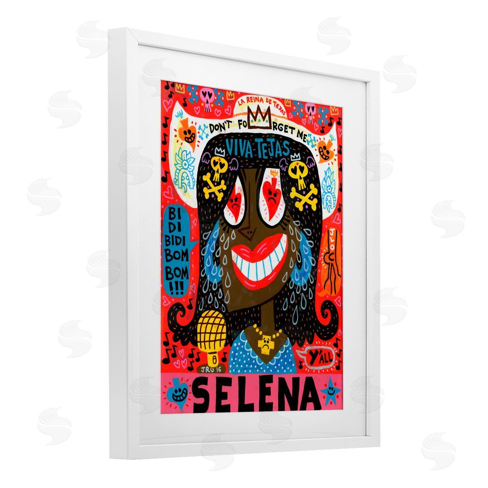 Jorge R. Gutierrez Selena Don't Forget Me White Framed Print Under Glass with Mat Wall Art