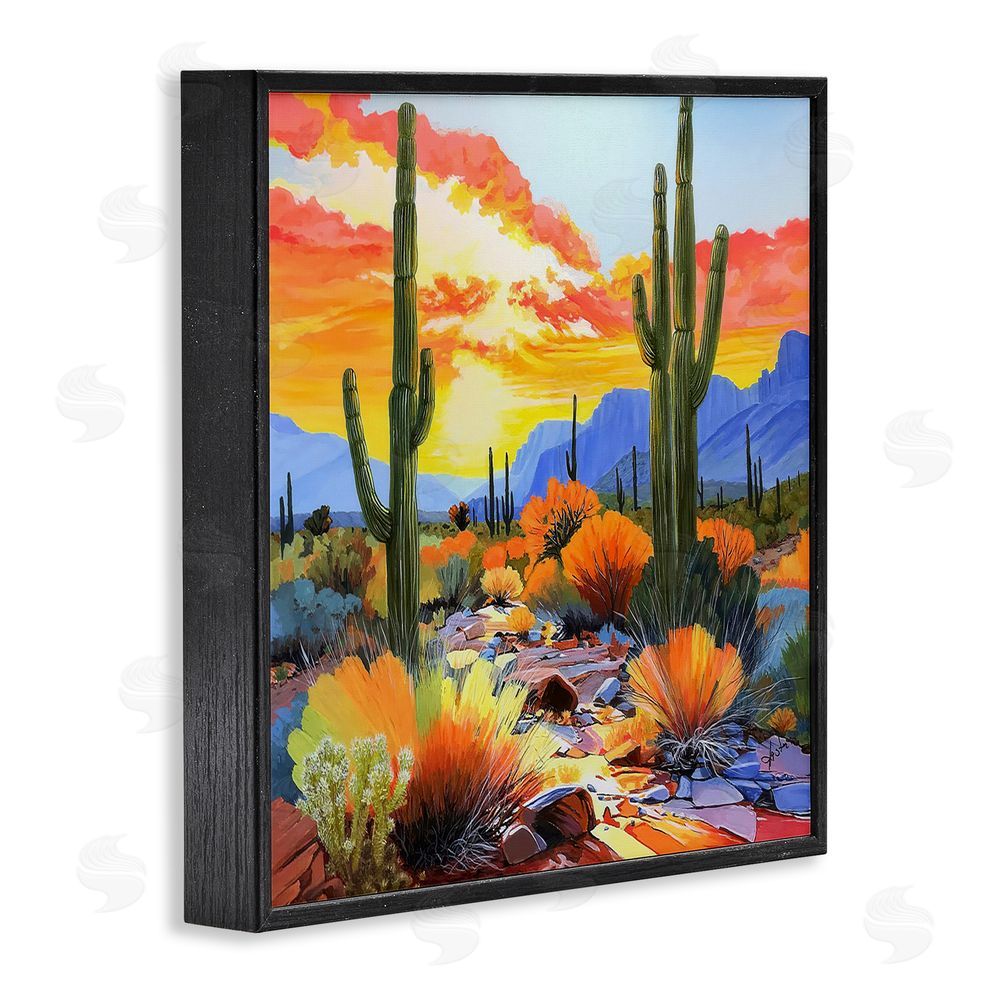 John Jaster Desert Splendor Cacti Black Framed Giclee Wall Art Print