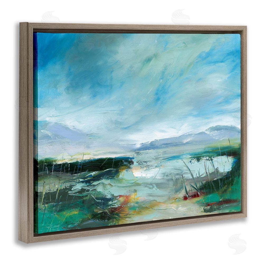 Lesley Birch Days By The Loch Brown Floating Frame Canvas Wall Art Print