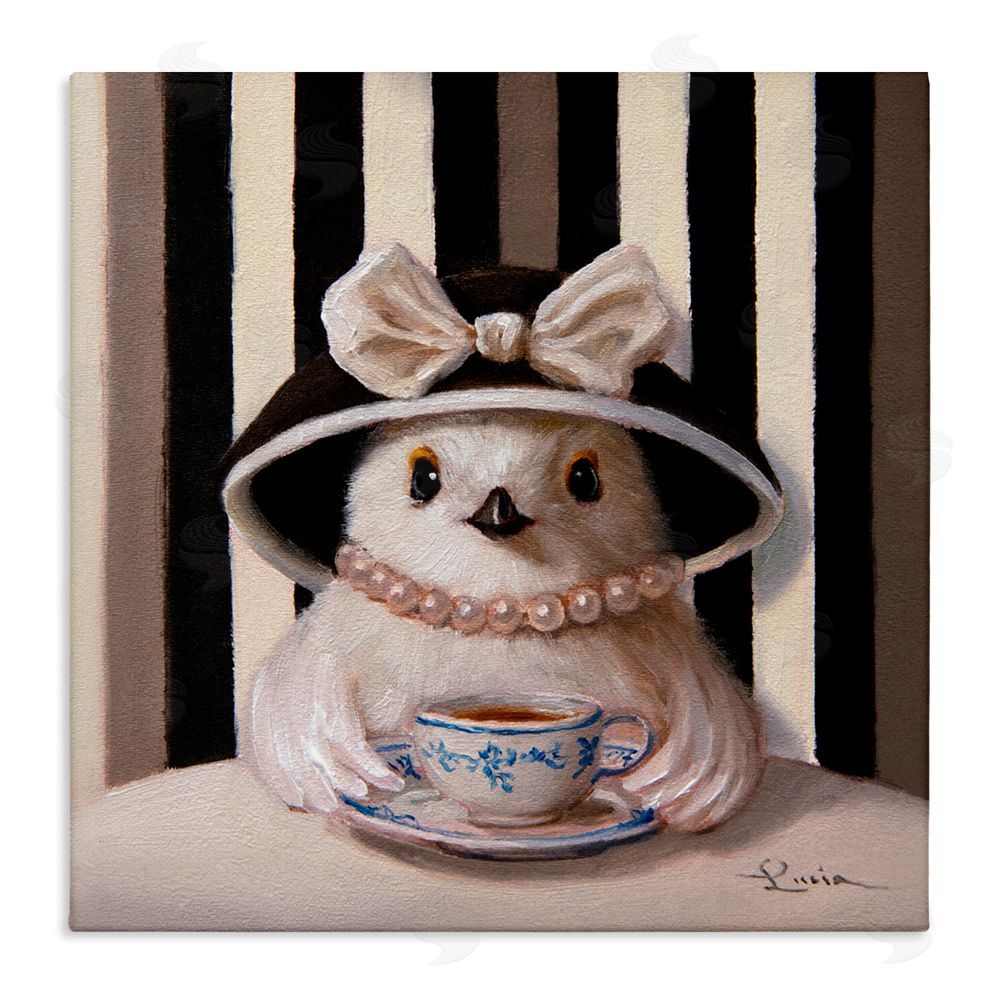 Lucia Heffernan Chic Fashionable Chick & Teacup Canvas Wall Art Print