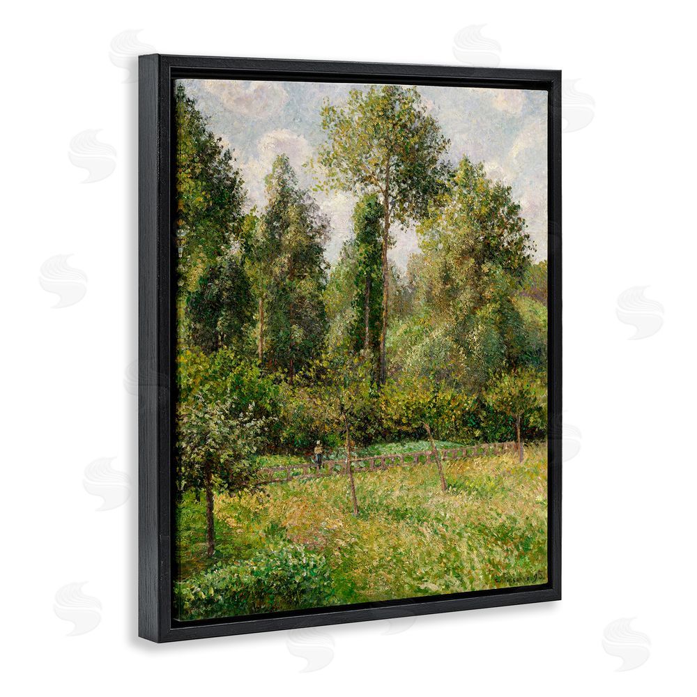 Camille Pissarro Poplars Classic Landscape Black Floating Frame Canvas Wall Art Print