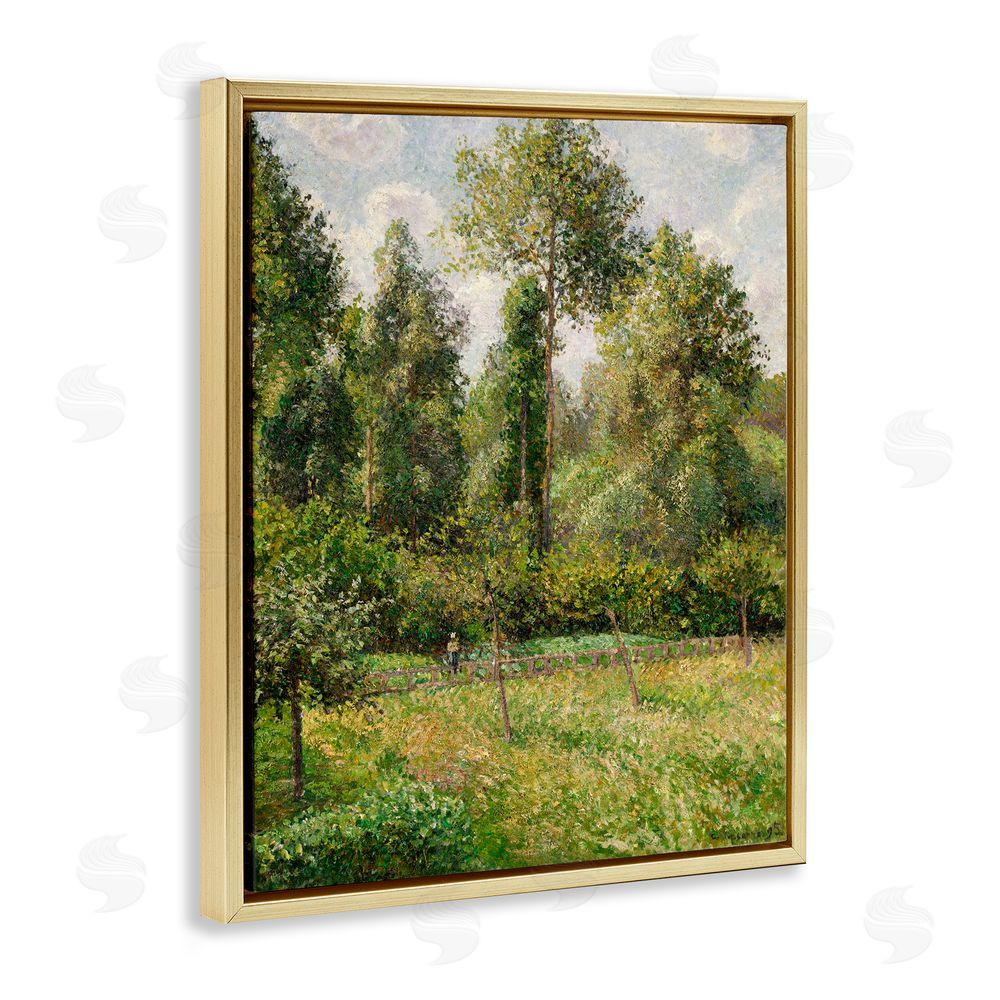 Camille Pissarro Poplars Classic Landscape Gold Floating Frame Canvas Wall Art Print