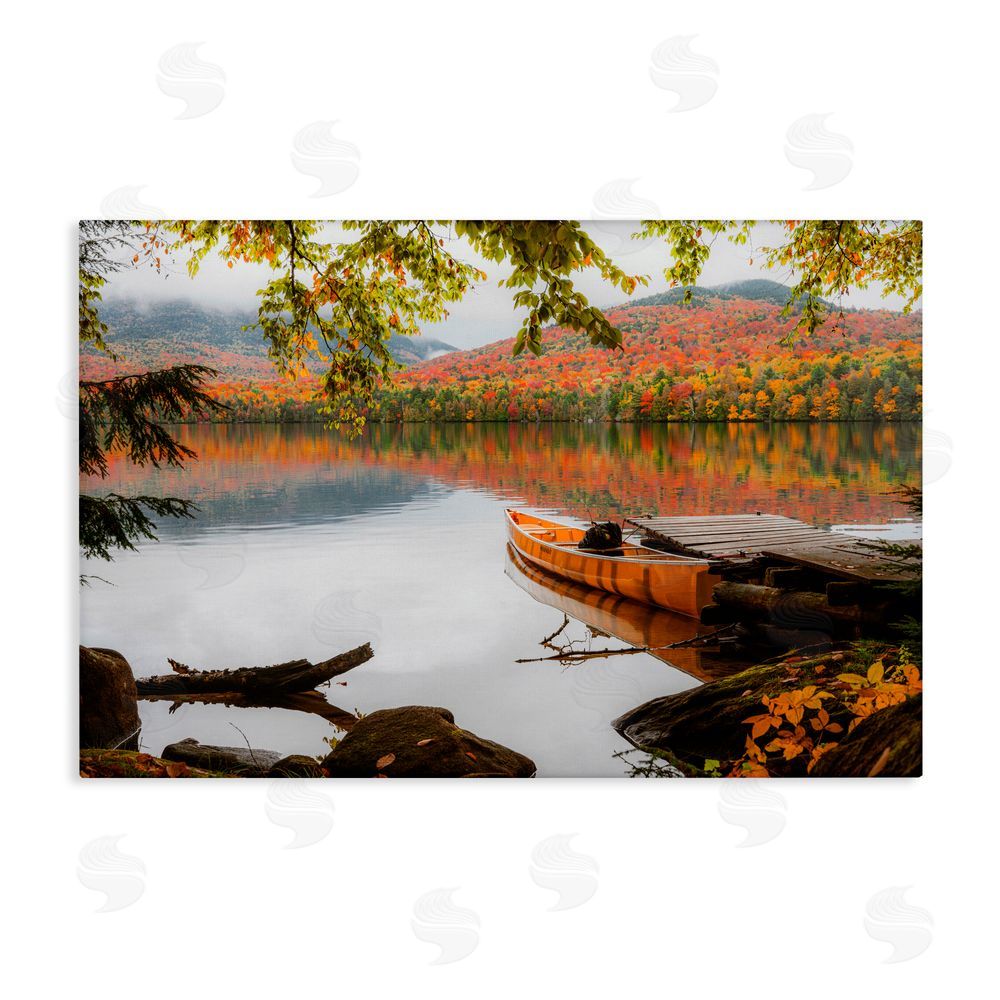 Jonathan Zaharek Calm Foliage & Boat Dock Canvas Wall Art Print