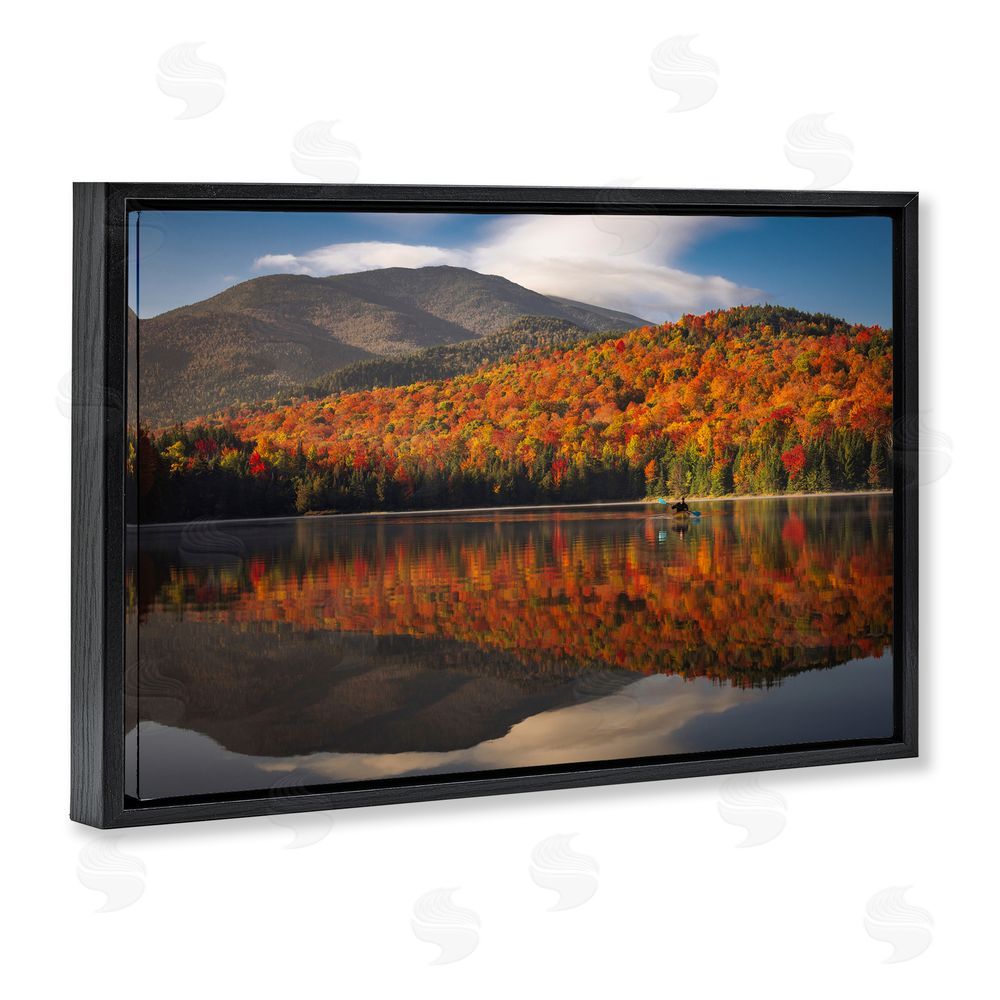 Jonathan Zaharek Reflecting Autumn Foliage Black Floating Frame Canvas Wall Art Print