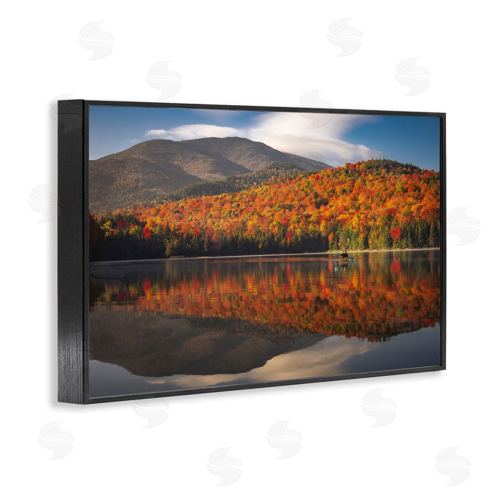 Jonathan Zaharek Reflecting Autumn Foliage Black Framed Giclee Wall Art Print