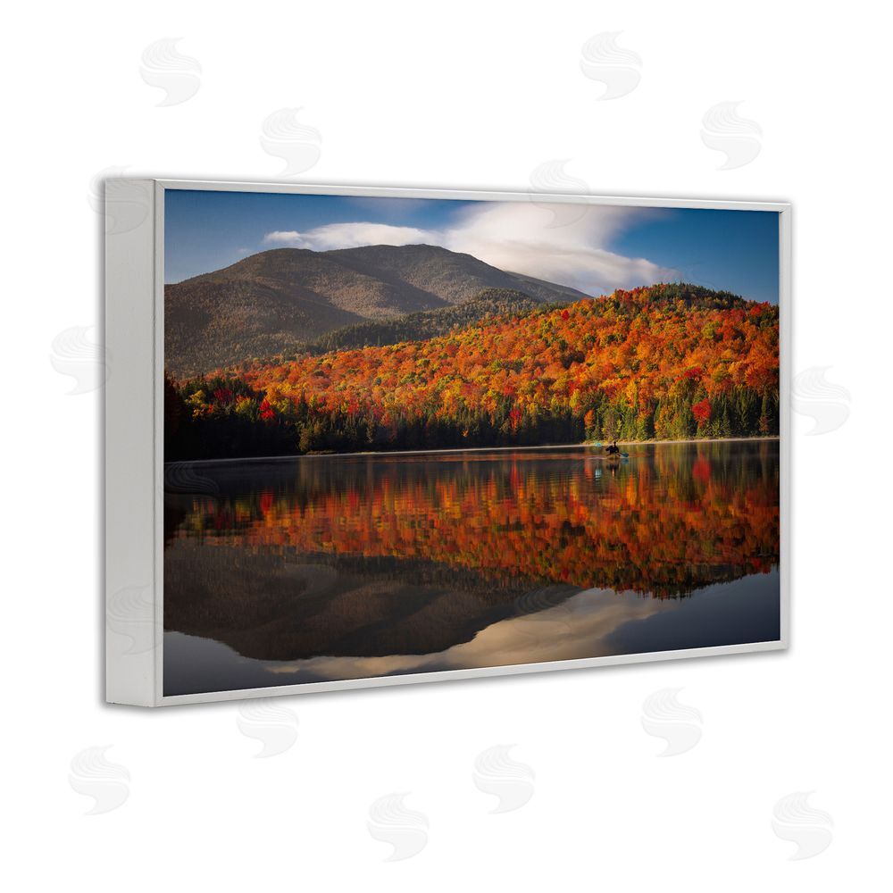 Jonathan Zaharek Reflecting Autumn Foliage White Framed Giclee Wall Art Print