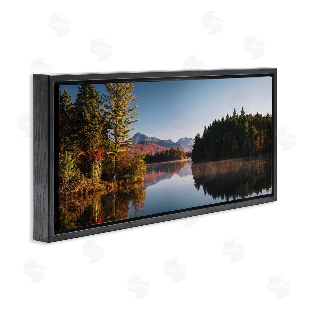 Jonathan Zaharek Autumn Morning Reflection Black Floating Frame Canvas Wall Art Print