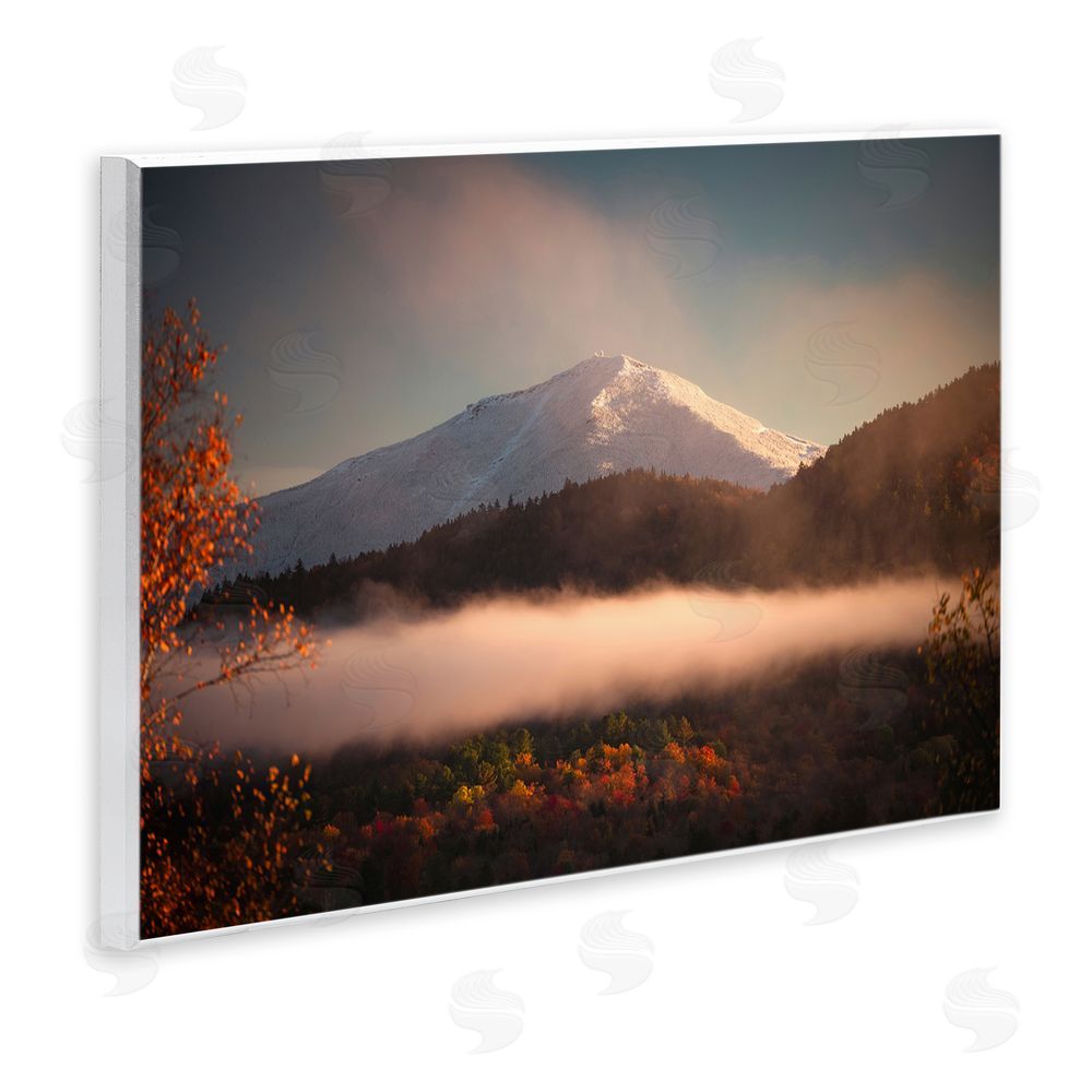 Jonathan Zaharek Fall Foliage & Snowy Mountain Peak Wall Plaque Art Print