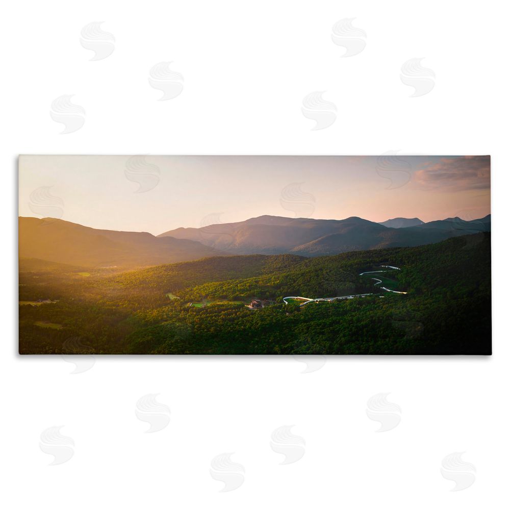 Jonathan Zaharek Winding Road Through Forested Mountains Stretched Canvas Wall Art Print