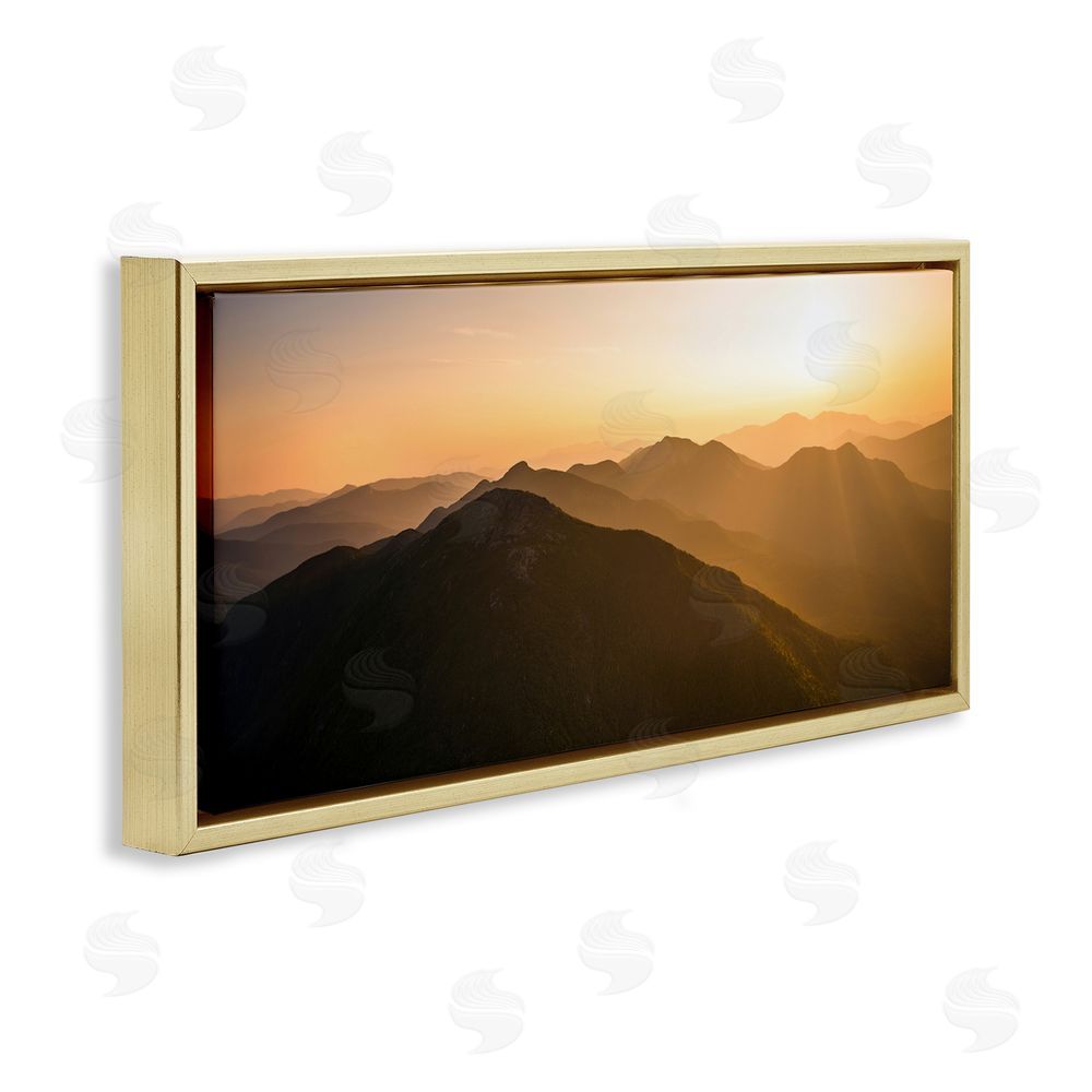 Jonathan Zaharek Sunrise Over The Adirondacks Gold Floating Frame Canvas Wall Art Print