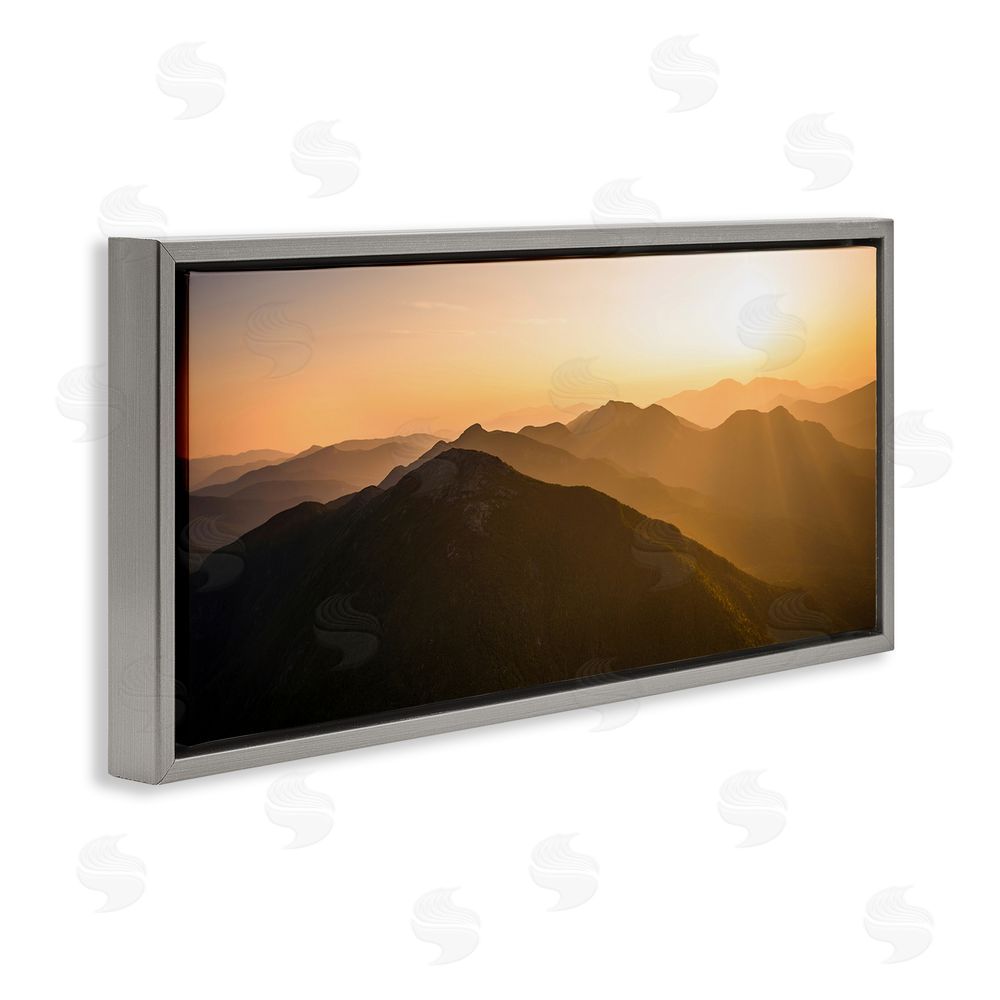 Jonathan Zaharek Sunrise Over The Adirondacks Gray Floating Frame Canvas Wall Art Print