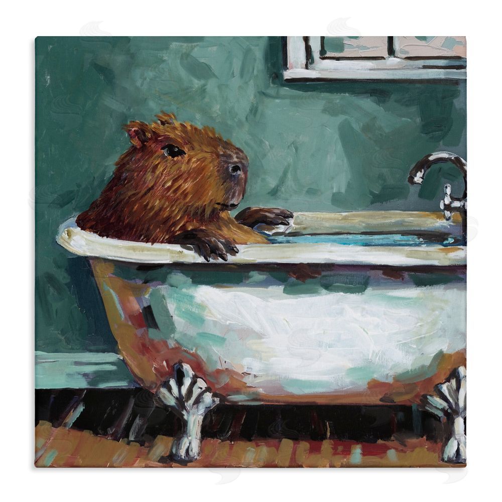 Studio Bautista Capybara in Bubble Bath Canvas Wall Art Print
