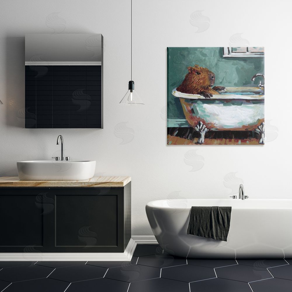 Studio Bautista Capybara in Bubble Bath Canvas Art on Wall