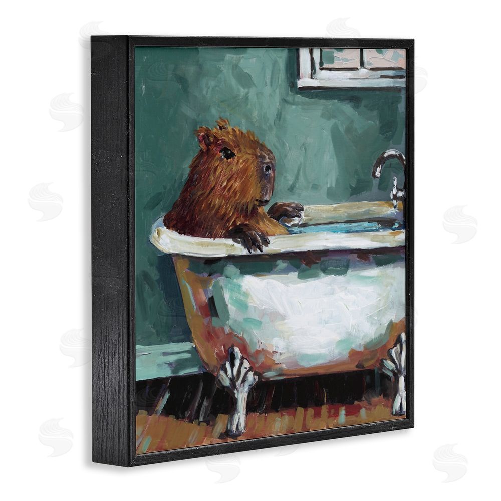 Studio Bautista Capybara in Bubble Bath Black Framed Giclee Wall Art Print