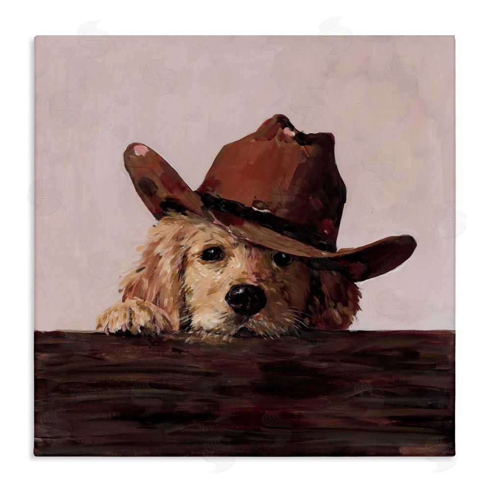 Studio Bautista Peeking Cowboy Dog Canvas Wall Art Print